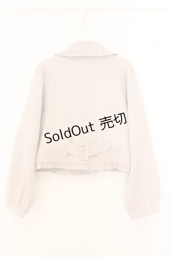 画像2: evelyn / フリルライダースジャケット  ベージュ O-26-02-21-085-LO-JA-IG-OS (2)