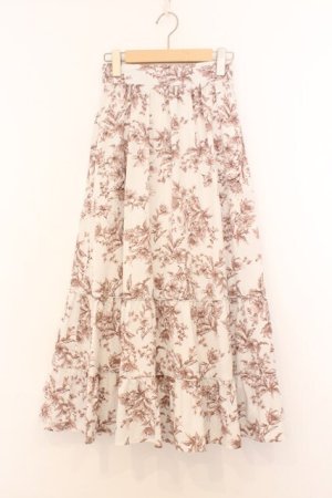 画像: An MILLE / Flower切替フレアスカート  アイボリー O-26-02-21-086-EL-SK-IG-OS