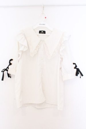 画像: Rojita / BIGレース衿袖リボンブラウス  オフシロ O-26-02-21-087-LO-BL-IG-OS