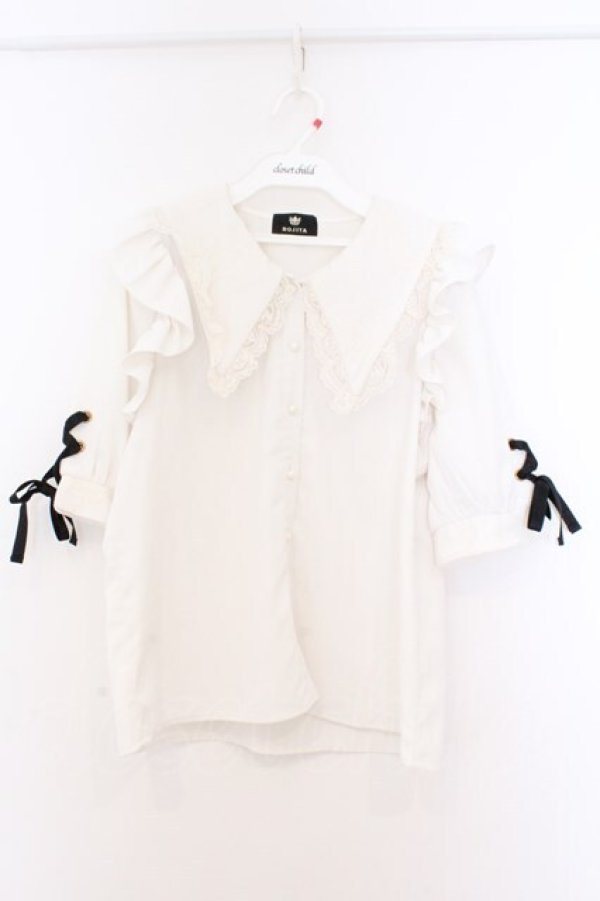 画像1: Rojita / BIGレース衿袖リボンブラウス  オフシロ O-26-02-21-087-LO-BL-IG-OS (1)