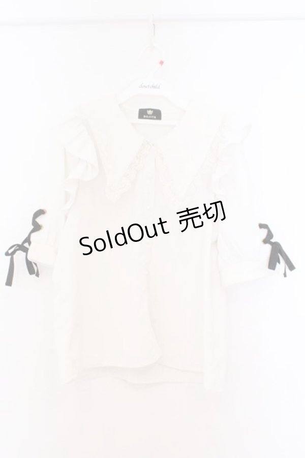 画像1: Rojita / BIGレース衿袖リボンブラウス  オフシロ O-26-02-21-087-LO-BL-IG-OS (1)