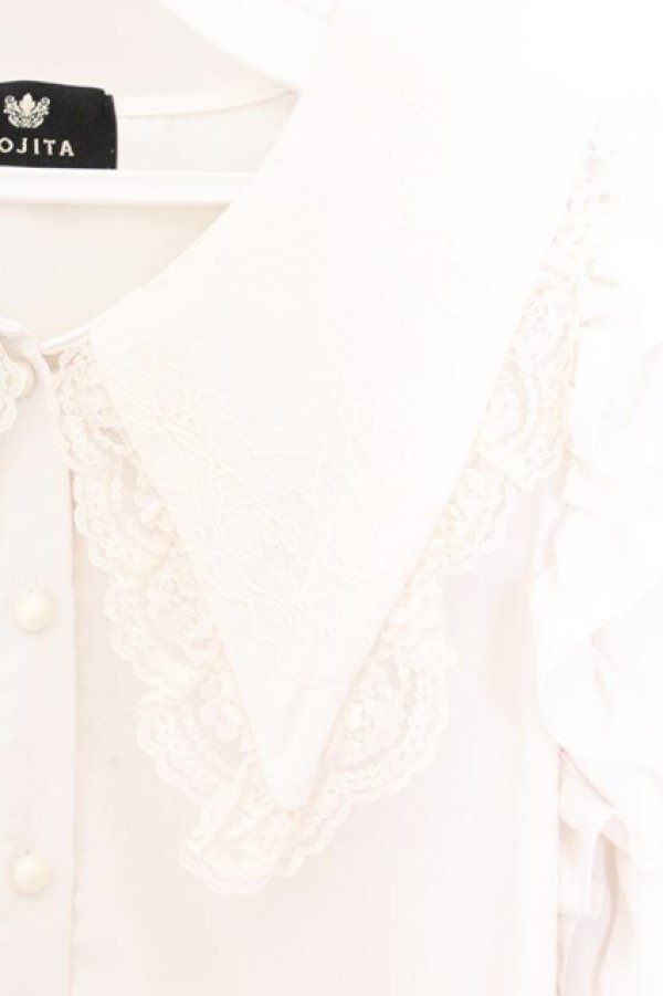 画像2: Rojita / BIGレース衿袖リボンブラウス  オフシロ O-26-02-21-087-LO-BL-IG-OS (2)