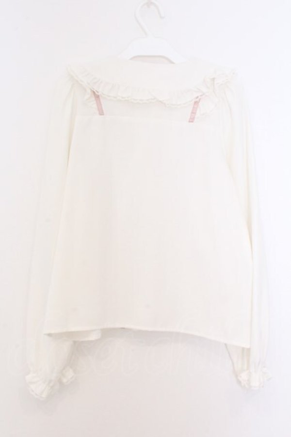 画像3: Honey Cinnamon / フリル襟ブラウス  オフシロ×ピンク O-26-02-21-089-LO-BL-IG-OS (3)