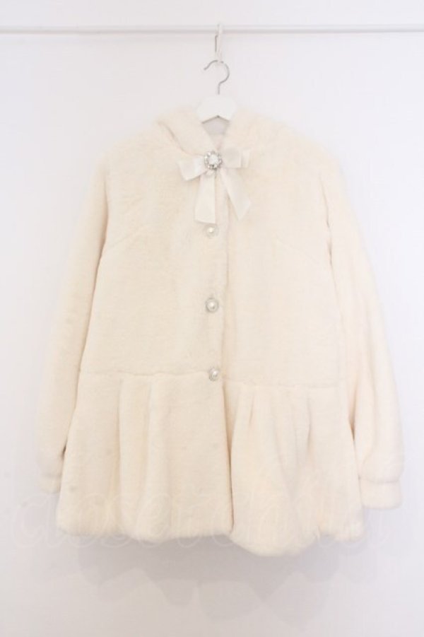 画像1: Honey Cinnamon / パールボタンうさ耳エコファーコート  オフシロ O-26-02-21-090-LO-CO-IG-OS (1)