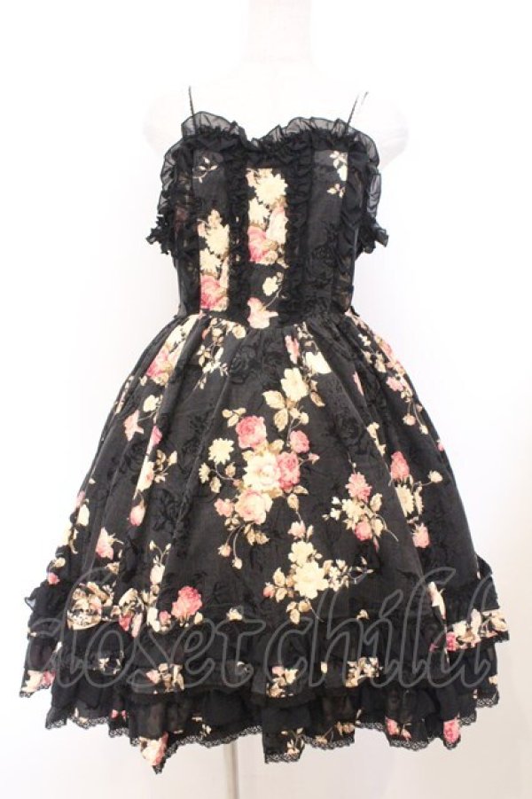 画像1: Angelic Pretty / クラシカルローズジャンパースカート  クロ O-26-02-21-009-AP-OP-IG-OS (1)