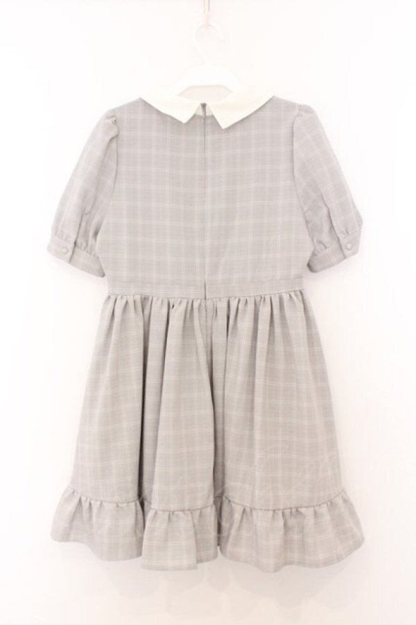 画像3: evelyn / Vフリルタック襟ワンピース  グレー O-26-02-21-092-LO-OP-IG-OS (3)