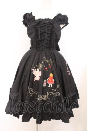 画像: BABY,THE STARS SHINE BRIGHT / オズの魔法使いアップリケサーキュラージャンパースカート  クロ O-26-02-21-010-BA-OP-IG-OS