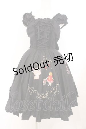 画像: BABY,THE STARS SHINE BRIGHT / オズの魔法使いアップリケサーキュラージャンパースカート  クロ O-26-02-21-010-BA-OP-IG-OS