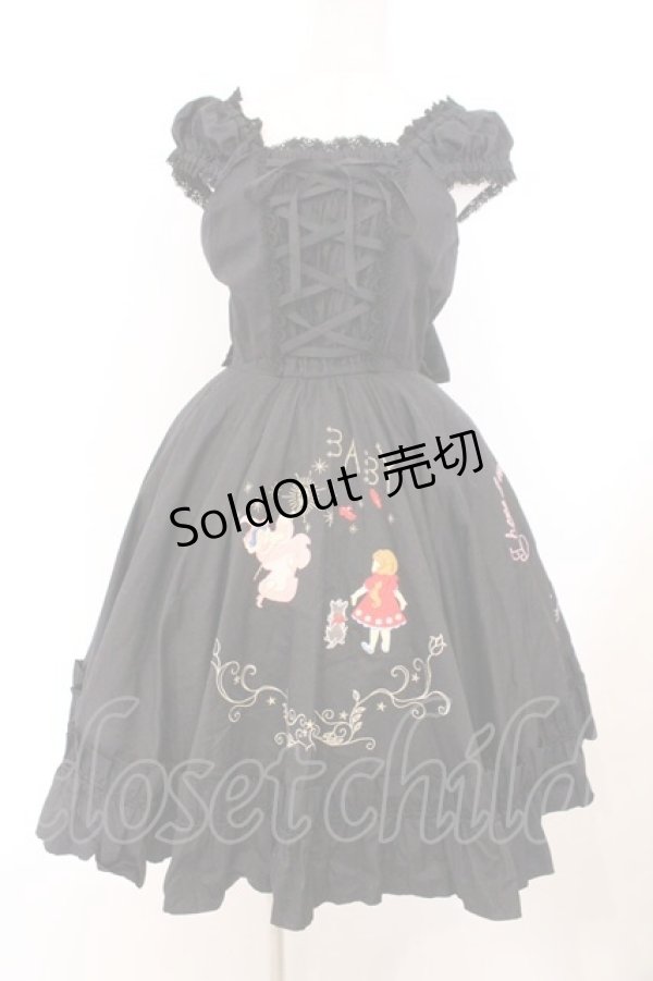 画像1: BABY,THE STARS SHINE BRIGHT / オズの魔法使いアップリケサーキュラージャンパースカート  クロ O-26-02-21-010-BA-OP-IG-OS (1)