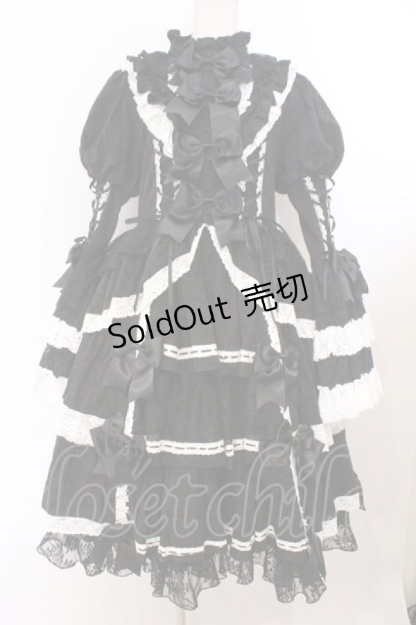 画像1: Hoshibako Works / シャルロット デコラティヴワンピース  クロ×シロ O-26-02-21-011-LO-OP-IG-OS (1)