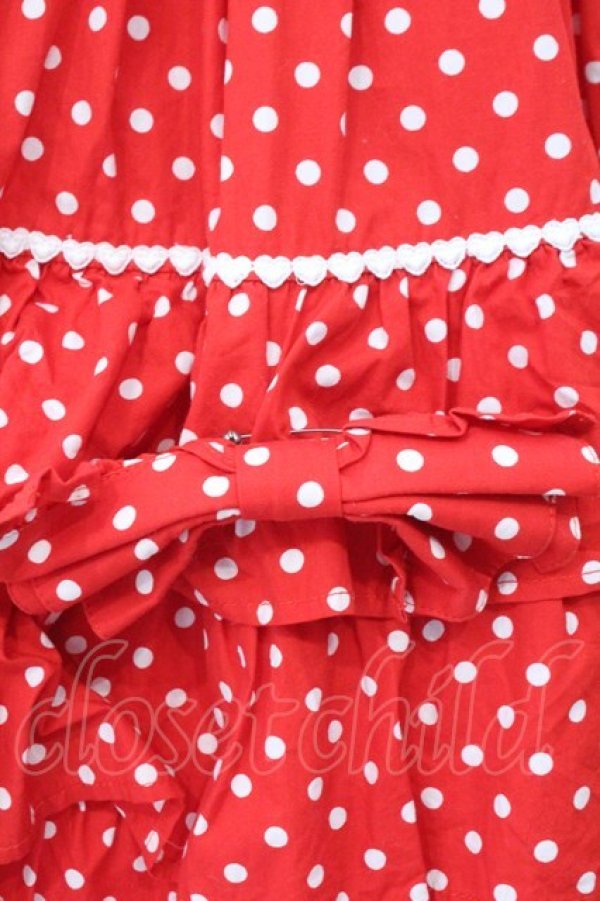 画像3: BABY,THE STARS SHINE BRIGHT / ドット・フリルジャンパースカート  えんじ O-26-02-21-014-BA-OP-OW-OS (3)