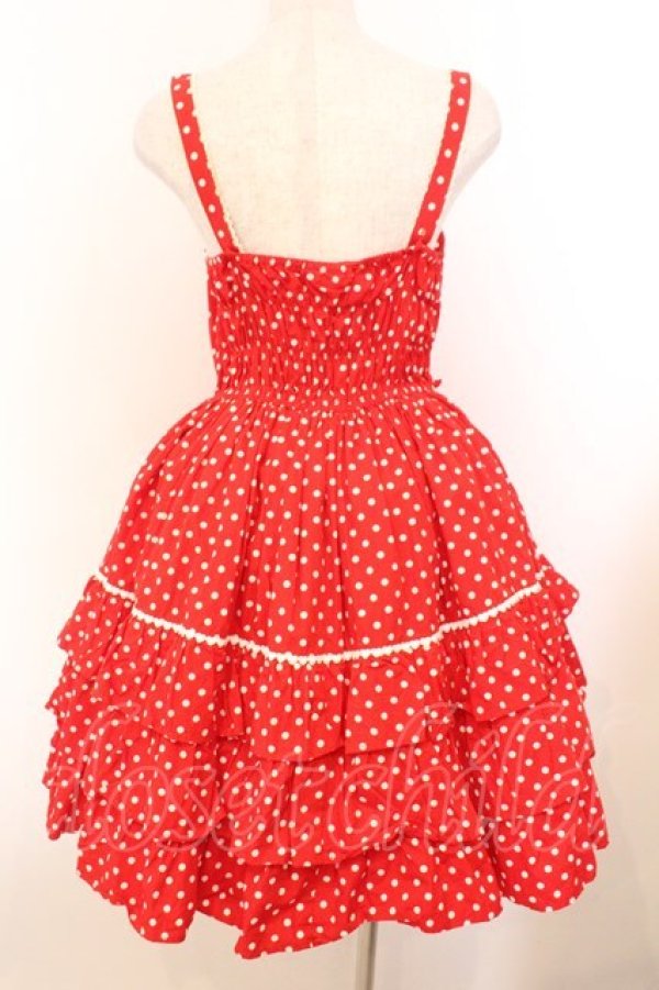 画像5: BABY,THE STARS SHINE BRIGHT / ドット・フリルジャンパースカート  えんじ O-26-02-21-014-BA-OP-OW-OS (5)