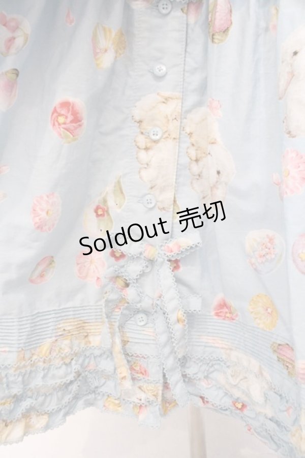 画像4: PINK HOUSE / 幸見うさぎプリントフリルワンピース  ソライロ O-26-02-21-016-LO-OP-OW-OS (4)