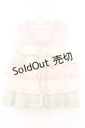 画像: PINK HOUSE / 配色フリルブラウス  ピンク×ハッカ O-26-02-21-018-LO-BL-OW-OS