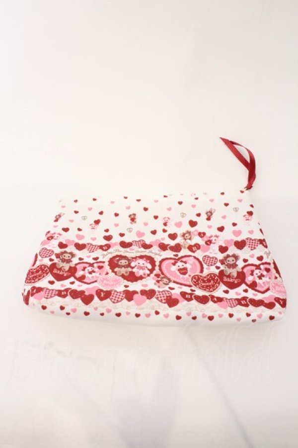 画像1: BABY,THE STARS SHINE BRIGHT / くみゃちゃんのSweet Baby Love Heart柄ポーチ  シロ O-26-02-22-073-BA-ZA-IG-OS (1)