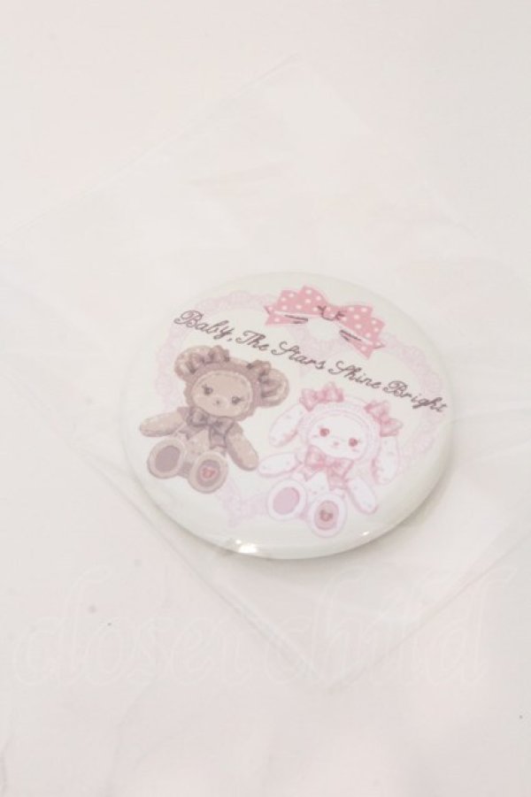 画像1: BABY,THE STARS SHINE BRIGHT / くみゃちゃんのリボンとレース缶バッジ  アイボリー O-26-02-22-077-BA-AC-IG-OS (1)