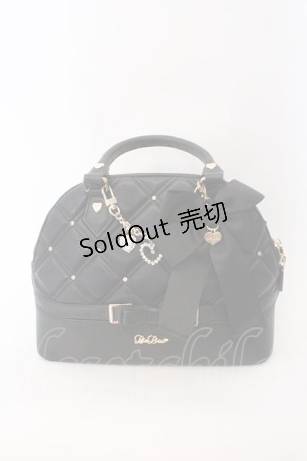 画像1: LIZ LISA / ビジューキルティングハンドバッグ  クロ O-26-02-22-084-LO-BG-IG-ZTK031 (1)