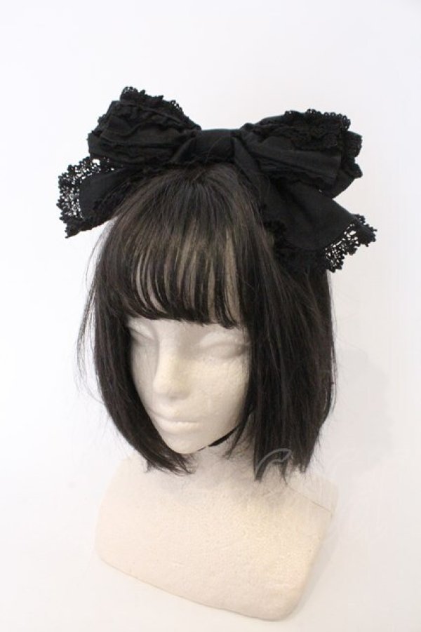 画像1: BABY,THE STARS SHINE BRIGHT / リリアンヌカチューシャ  クロ×クロ O-26-02-22-086-BA-AC-IG-OS (1)