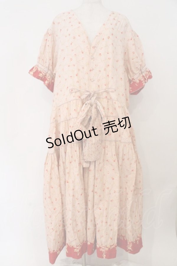 画像1: WONDERFUL WORLD / ローズ格子柄ワンピース【改造品】  ピンク O-26-02-23-001-LO-OP-IG-OS (1)