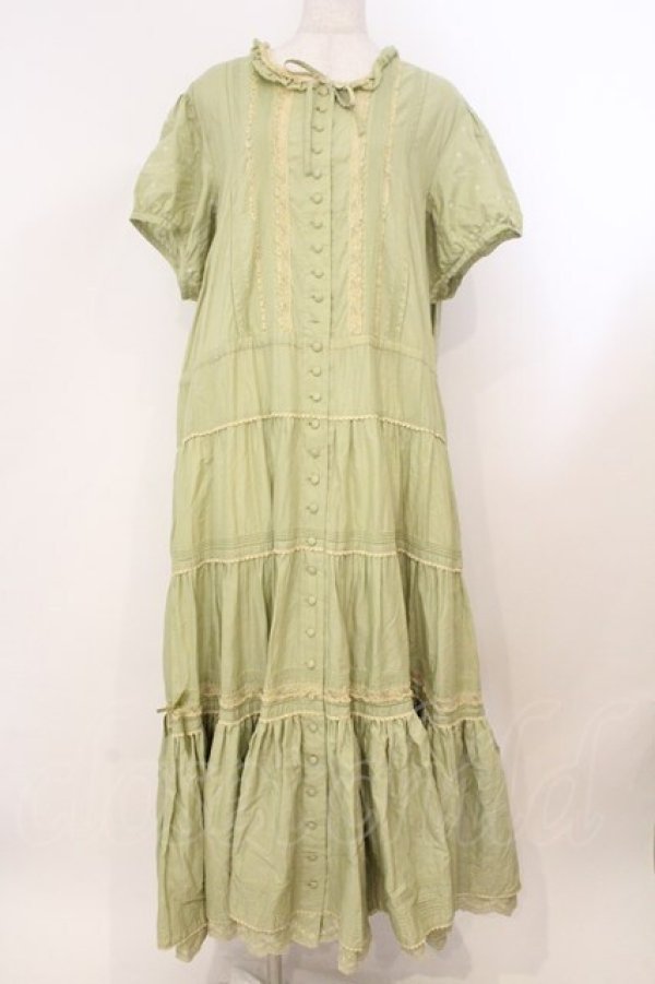 画像1: PINK HOUSE / ピコレースタックロングワンピース【お直しあり】  グリーン O-26-02-23-003-LO-OP-IG-OS (1)