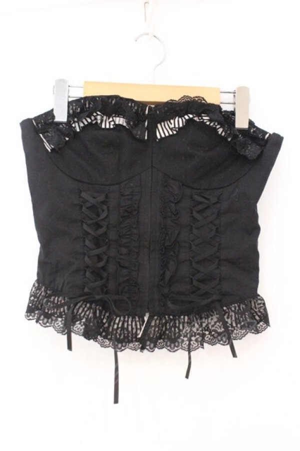 画像1: PEACE NOW / ホルターリボン付きストライプビスチェ M ブラック O-26-02-23-029-PU-TO-OW-OS (1)