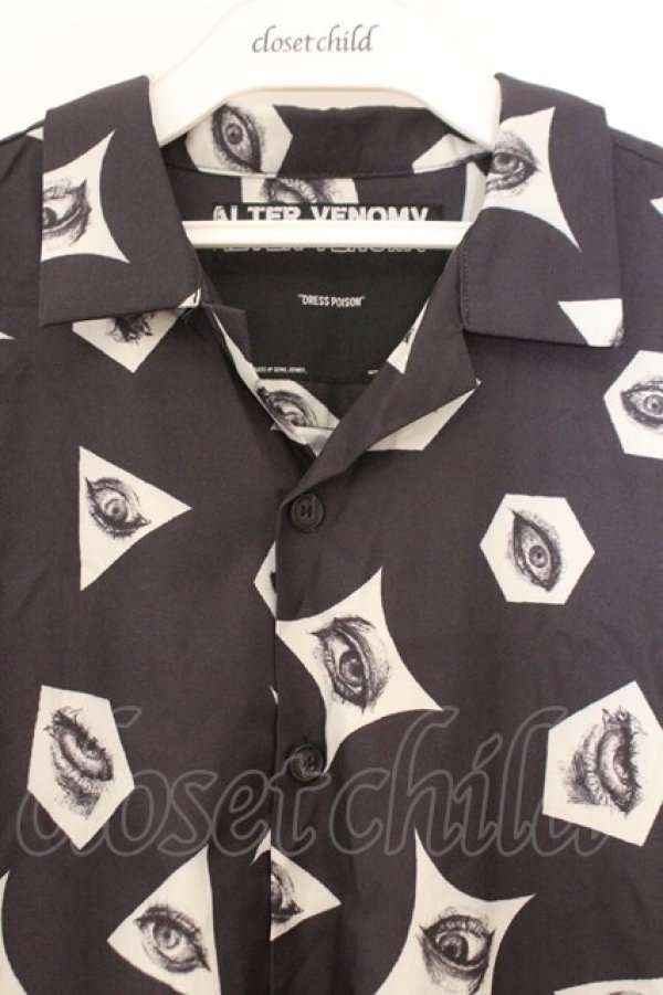 画像2: ALTER VENOMV / Eye総柄ビッグシャツ  ブラック O-26-02-23-034-PU-BL-YM-OS (2)