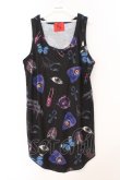 画像1: ALTER VENOMV / アイコン総柄タンクトップ  ブラック O-26-02-23-039-PU-TO-YM-OS (1)