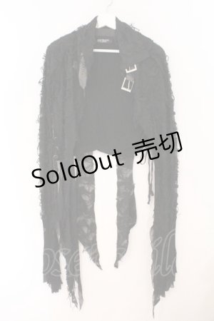 画像: DARK RED  RUM / オパールダメージショートカーディガン  ブラック O-26-02-23-045-HN-TO-OW-OS