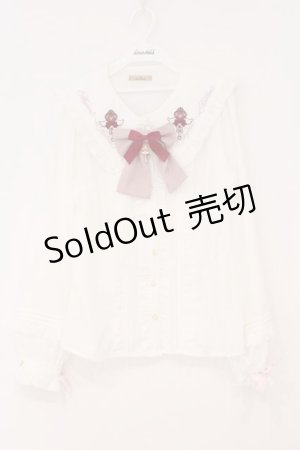 画像: Amavel / Magical Ribbonフリルブラウス M シロ×ピンク O-26-02-23-046-CA-BL-OW-OS