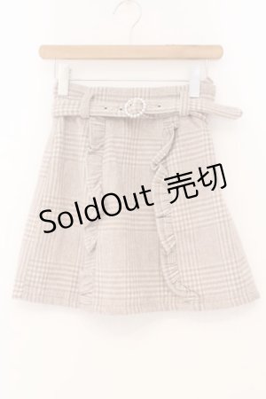 画像: Honey Cinnamon / 起毛チェックビジューバックルスカート F ベージュ O-26-02-23-048-LO-SK-OW-OS
