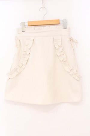 画像: Honey Cinnamon / ダブルレースアップ起毛スカート F アイボリー O-26-02-23-049-LO-SK-OW-OS