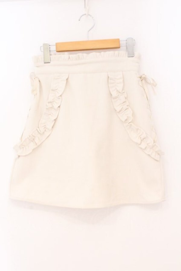 画像1: Honey Cinnamon / ダブルレースアップ起毛スカート F アイボリー O-26-02-23-049-LO-SK-OW-OS (1)