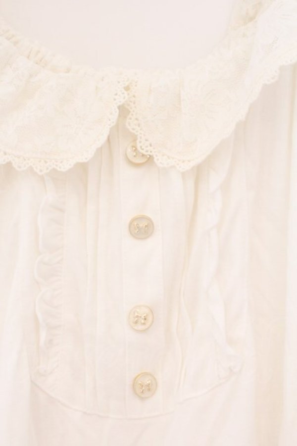 画像2: Lizmelo / レース襟トップス L シロ O-26-02-23-052-LO-TO-OW-OS (2)