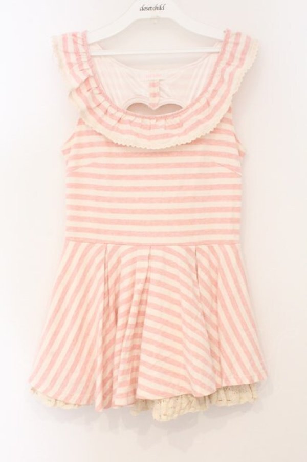 画像1: LIZ LISA / バックハートくりぬきタンク  ピンク O-26-02-23-058-LO-TO-OW-OS (1)