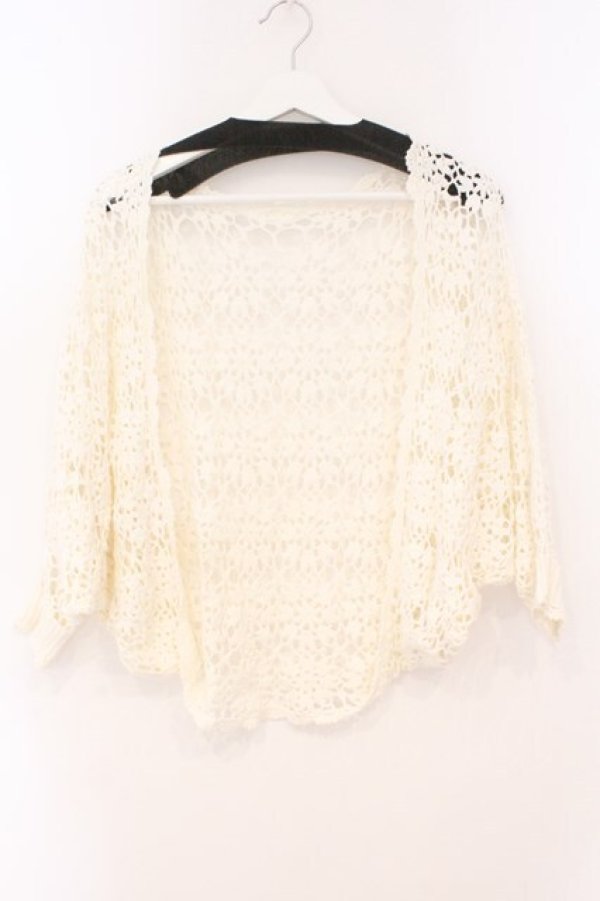 画像1: LIZ LISA / レースドルマンカーディガン  シロ O-26-02-23-059-LO-TO-OW-OS (1)