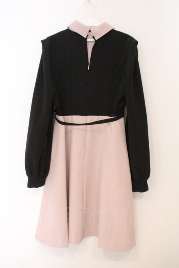 画像3: EATME / ウエストマークバイカラーワンピース M ピンク×クロ O-26-02-23-062-LO-OP-OW-OS (3)