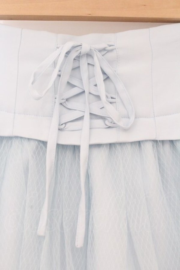 画像2: Secret Honey / レースアップチュールスカート  サックス O-26-02-23-069-CA-SK-OW-OS (2)