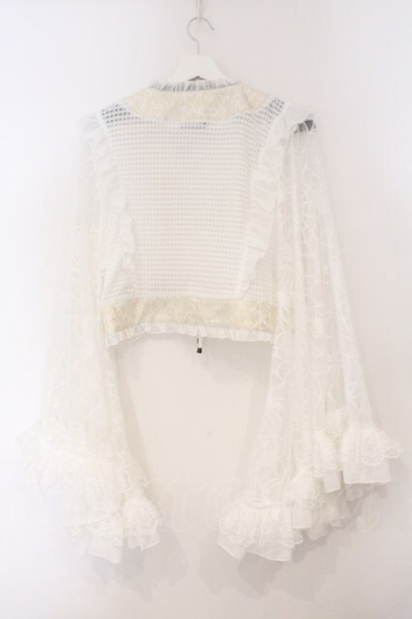 画像4: Qutie Frash / 蜘蛛メッシュショートカーディガン  ホワイト O-26-02-23-073-QU-TO-OW-OS (4)