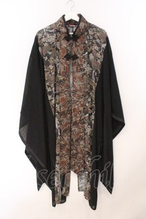 画像: Qutie Frash / チャイナ着物ロングカーデ  ブラウン O-26-02-23-074-QU-JA-OW-OS