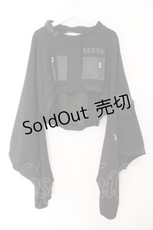 画像: Qutie Frash / ミリタリー着物ブルゾン  ブラック O-26-02-23-075-QU-JA-OW-OS