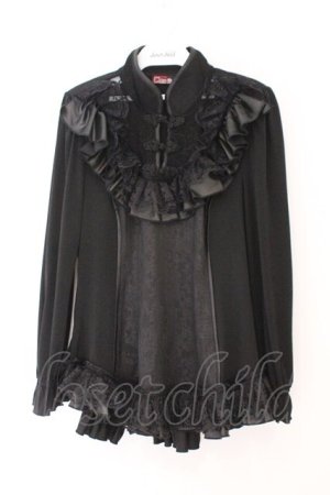 画像: Qutie Frash / チャイナパフカットソー  ブラック O-26-02-23-076-QU-TO-OW-OS