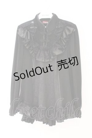 画像: Qutie Frash / チャイナパフカットソー  ブラック O-26-02-23-076-QU-TO-OW-OS