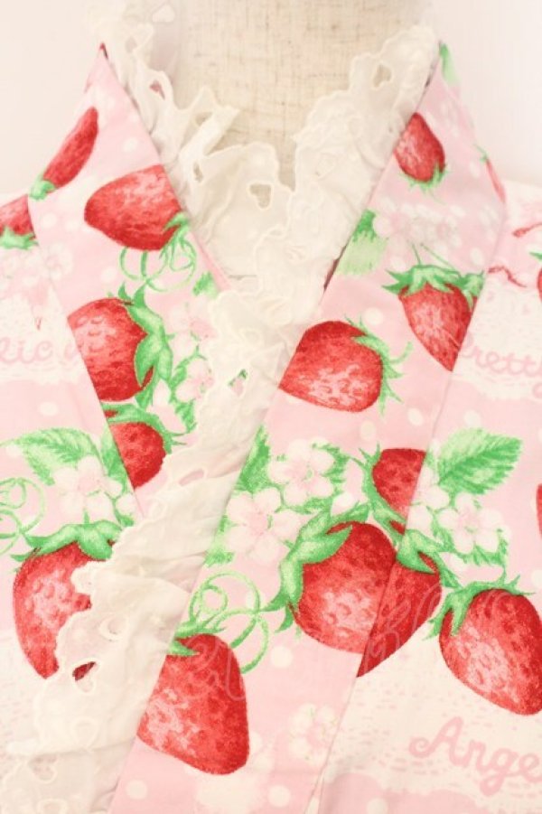 画像2: Angelic Pretty / いちごミルフィーユ浴衣  ピンク O-26-02-23-006-AP-OP-OW-OS (2)