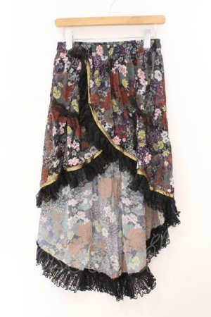 画像: Qutie Frash / 2025プレミアムセット【華龍】オーバースカート  ブラック O-26-02-23-080-QU-SK-OW-OS