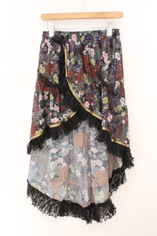 画像1: Qutie Frash / 2025プレミアムセット【華龍】オーバースカート  ブラック O-26-02-23-080-QU-SK-OW-OS (1)