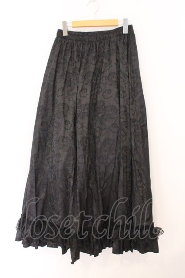 画像1: Qutie Frash / 2025プレミアムセット【華龍】ロングスカート（パニエ入り）  ブラック O-26-02-23-081-QU-SK-OW-OS (1)