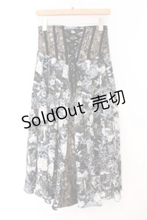 画像: Qutie Frash / リボン袴コルセット  ブラック O-26-02-23-085-QU-SK-OW-OS