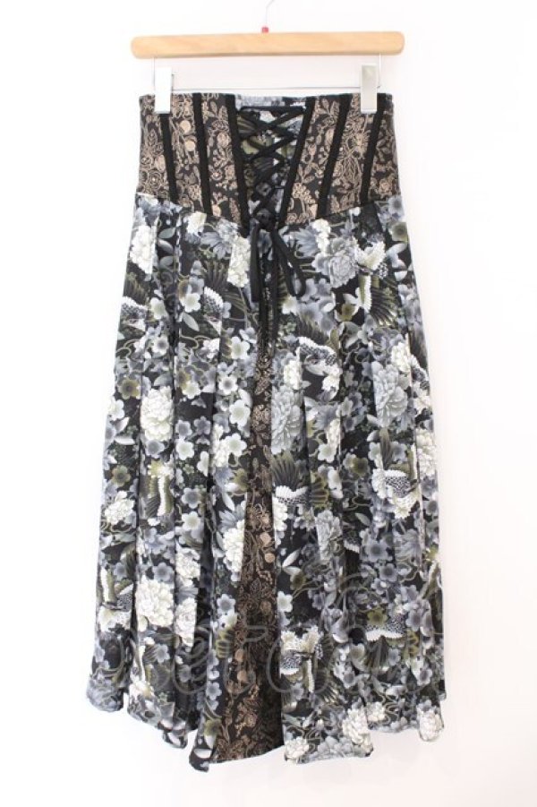 画像1: Qutie Frash / リボン袴コルセット  ブラック O-26-02-23-085-QU-SK-OW-OS (1)