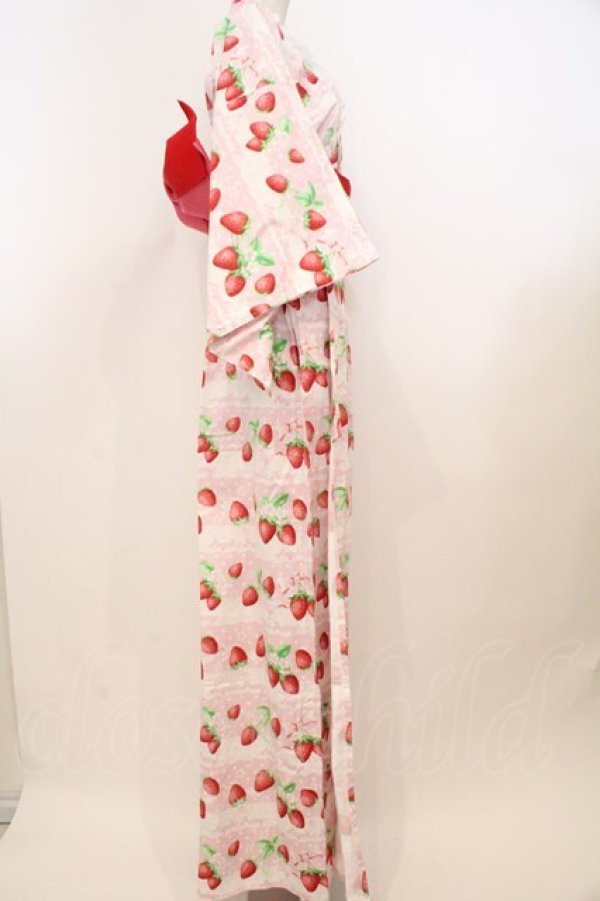 画像5: Angelic Pretty / いちごミルフィーユ浴衣  ピンク O-26-02-23-006-AP-OP-OW-OS (5)