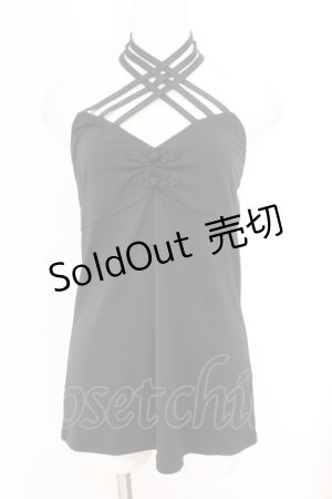 画像: Qutie Frash / クロスキャミ  ブラック O-26-02-23-008-QU-TO-OW-OS